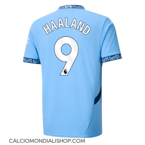 Maglie da calcio Manchester City Erling Haaland #9 Prima Maglia 2024-25 Manica Corta